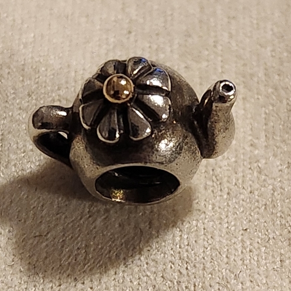 Pandora Teapot Charm 14k Gold and sterling silver 790250 Retired - Picture 8 of 8